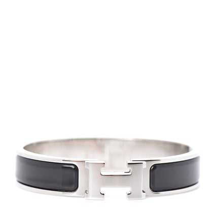Hermes Enamel Narrow Clic Clac H Bracelet PM Black 1 of 5
