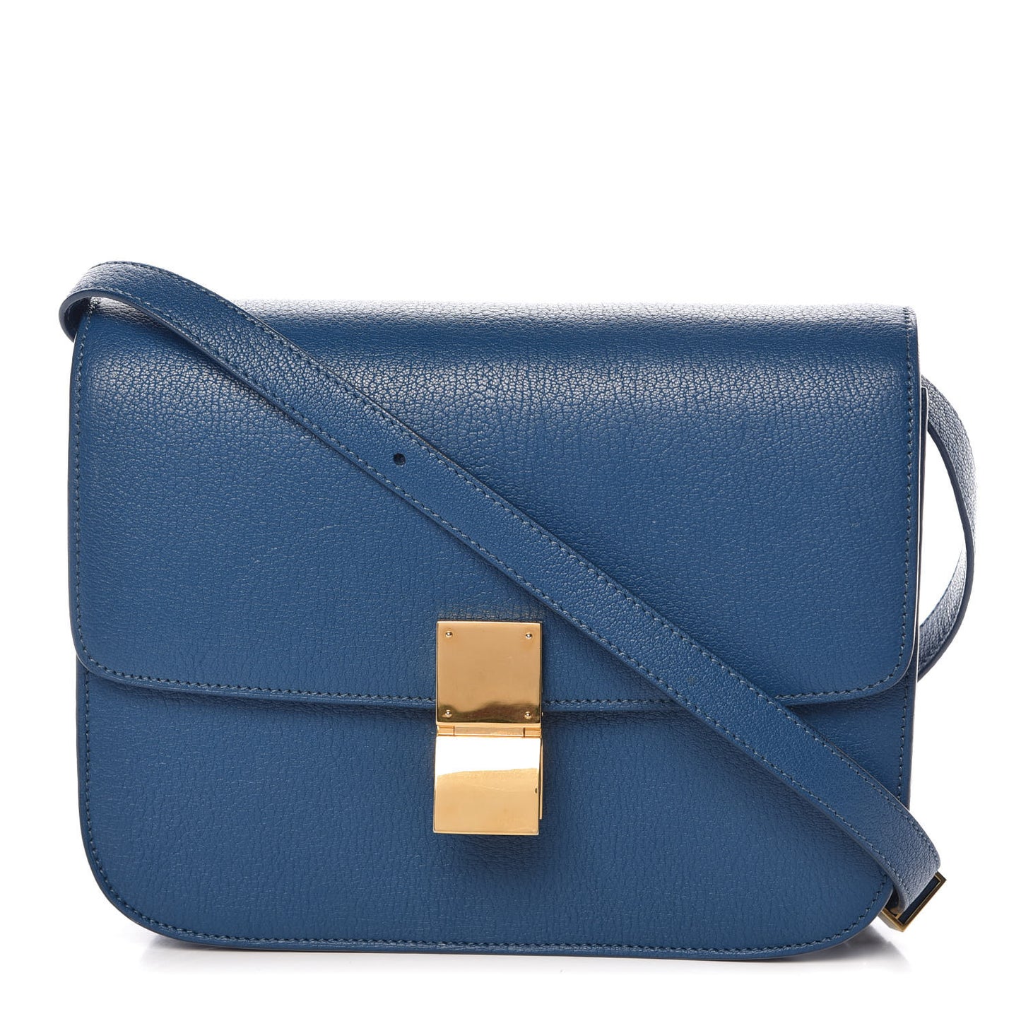 Goatskin Medium Classic Box Flap Bag Deepsea
