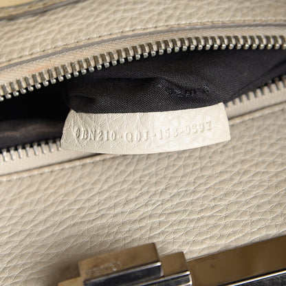 Fendi Cuoio Romano Selleria Bi-Color Large Peekaboo Iconic Satchel Asfalto Latte 6 of 10