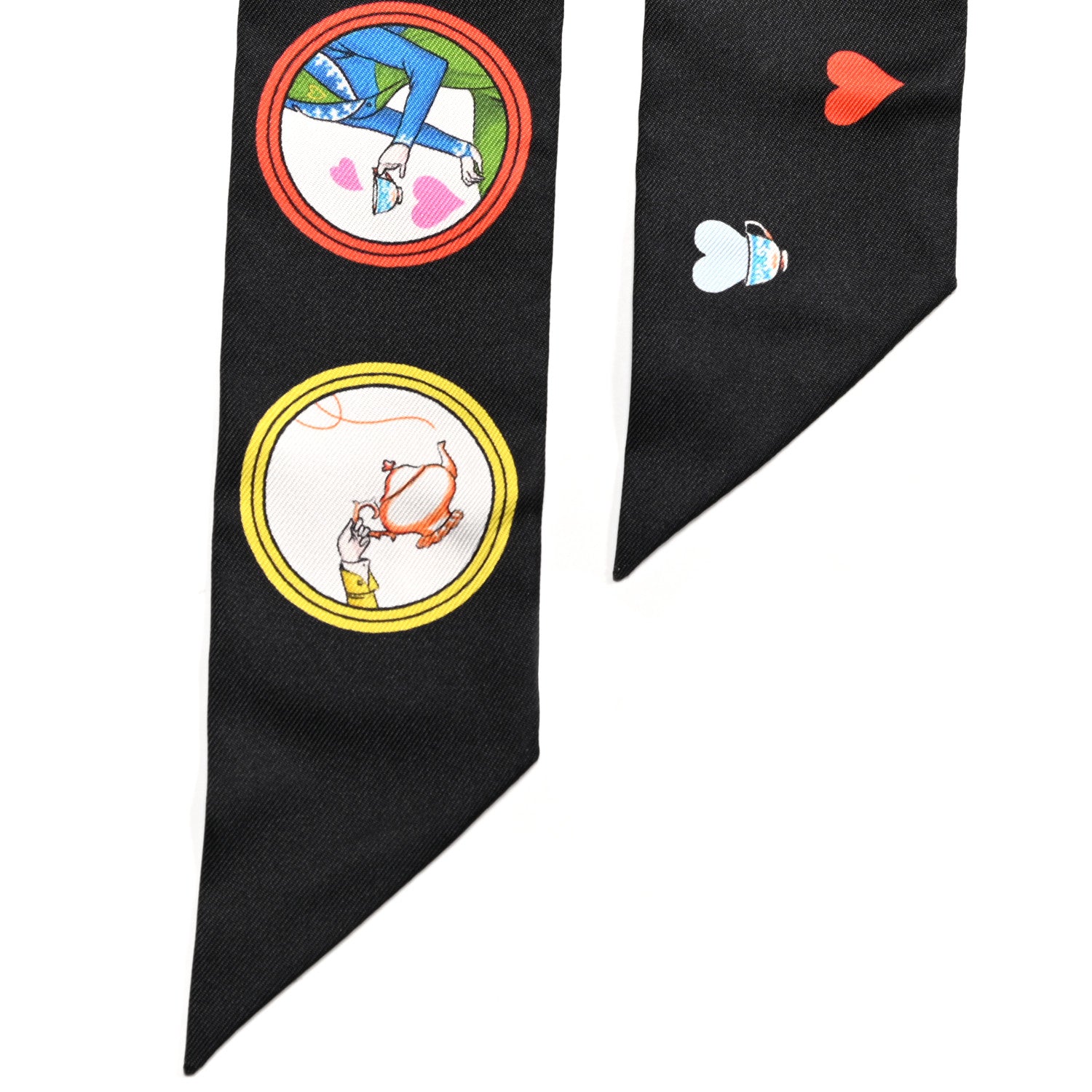 Hermes Silk Tea Time Twilly Black Rouge Multicolor 2 of 5