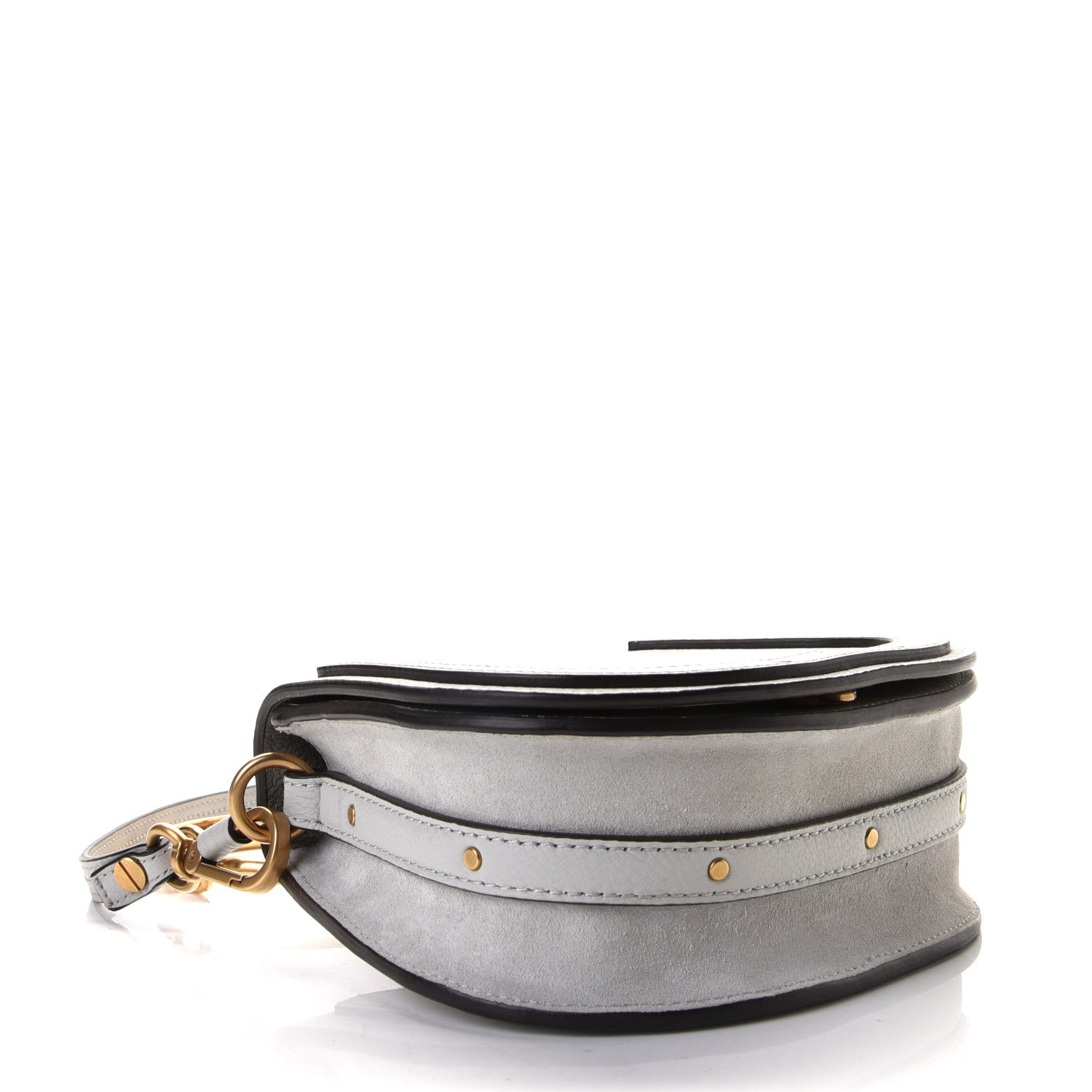 Chloe Calfskin Suede Small Nile Bracelet Bag Airy Grey 4 of 6
