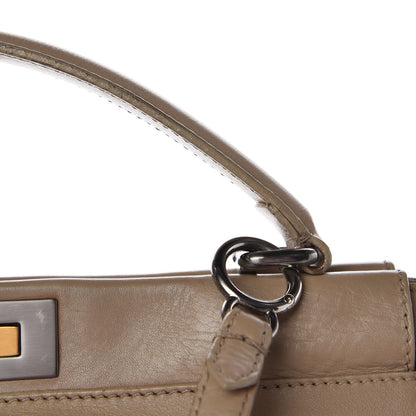 Fendi Vitello Saddle Ayers Large Peekaboo Iconic Satchel Argilla Saddle 13 of 20