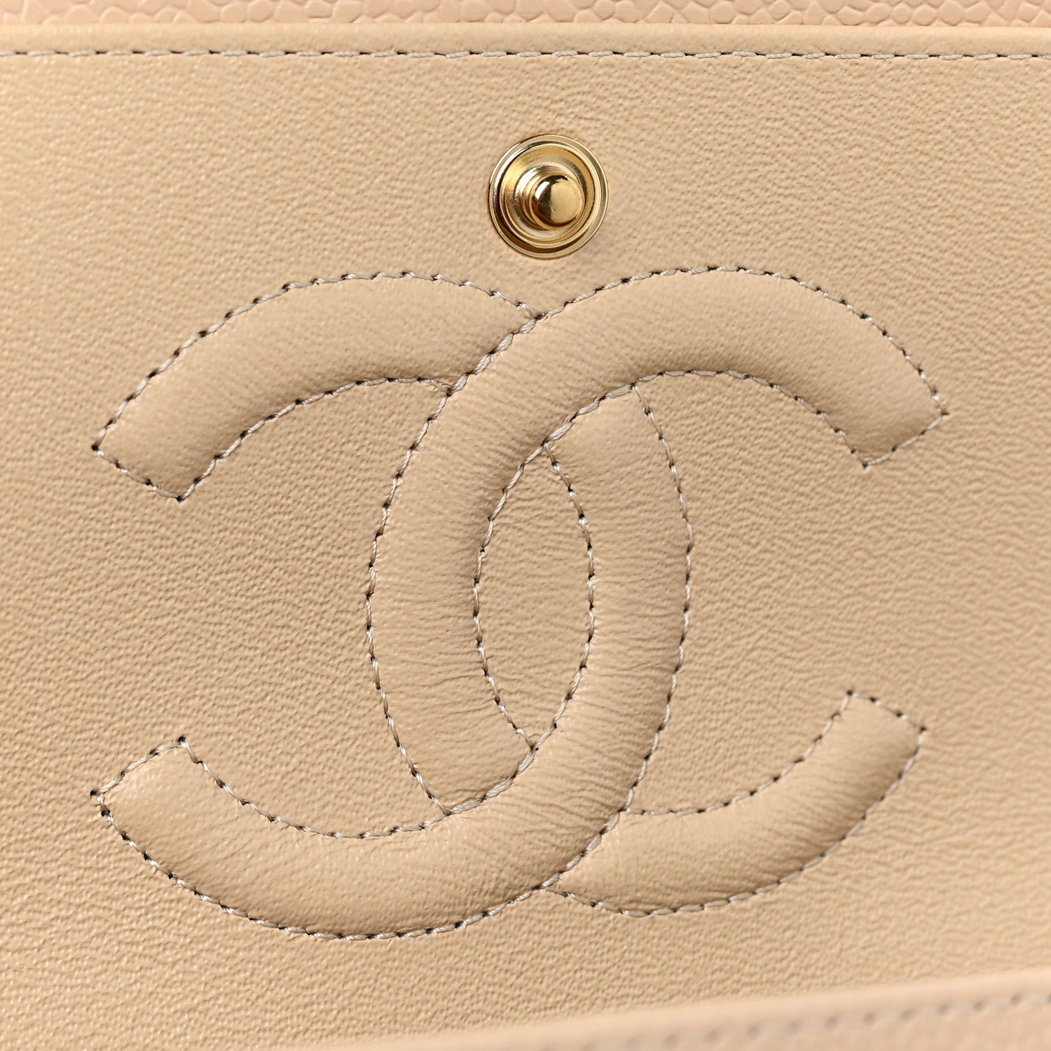 Chanel Caviar Quilted Medium Double Flap Beige Clair 13 of 14