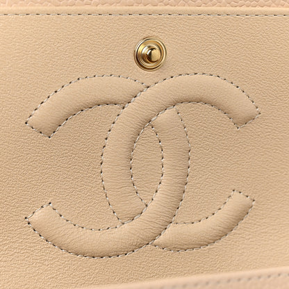 Chanel Caviar Quilted Medium Double Flap Beige Clair 13 of 14