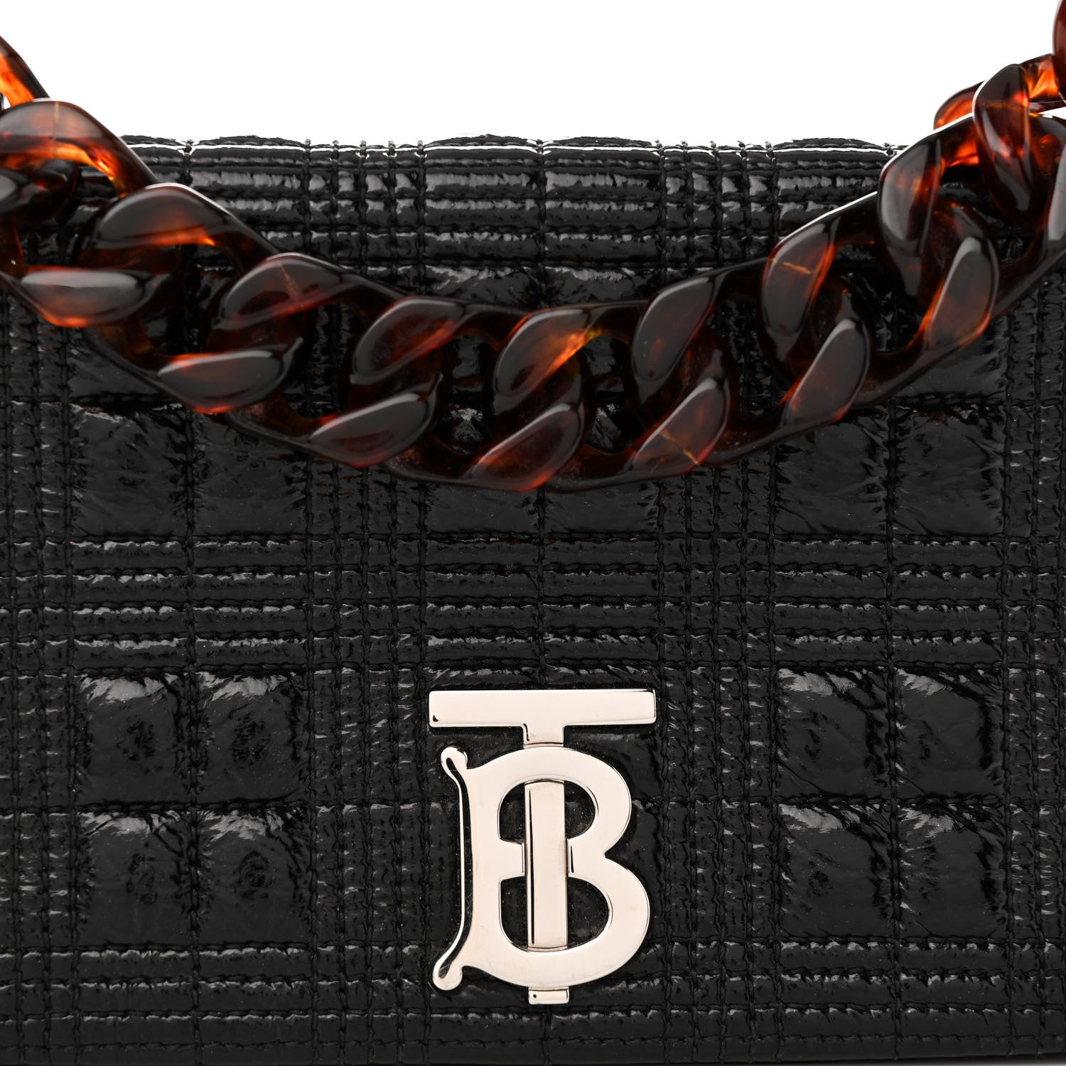 Burberry Patent Quilted Resin Chain Small Lola Bag Black 7 of 10