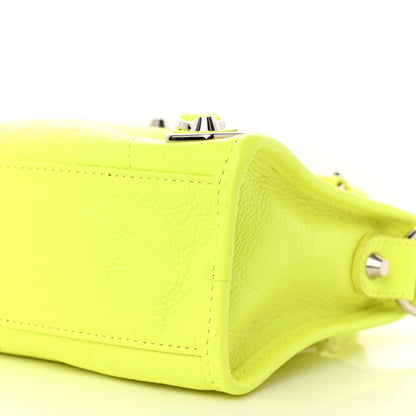 Balenciaga Chevre Silver Metallic Edge Hardware Mini City Acid Green 10 of 11