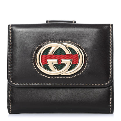 Gucci Calfskin Web Interlocking G French Wallet Dark Brown 1 of 5