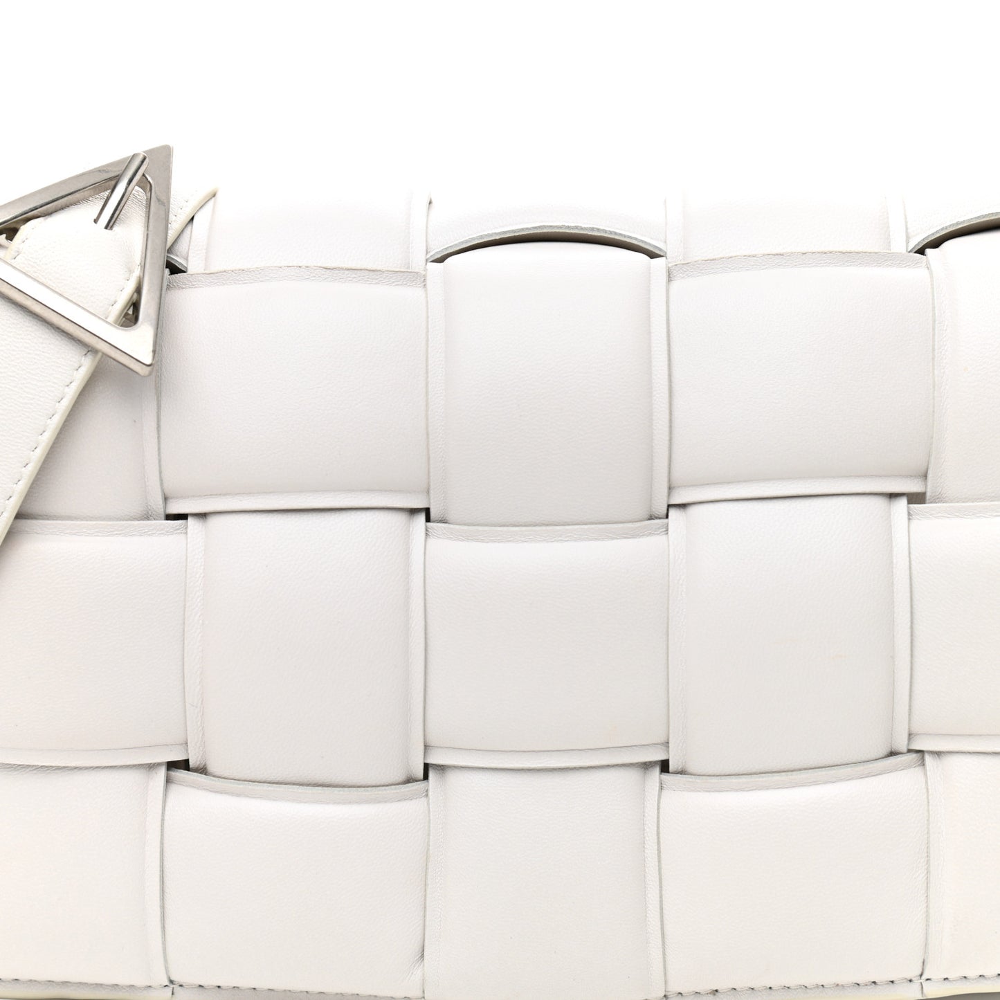 Nappa Maxi Intreccio Padded Cassette Crossbody Bag Chalk