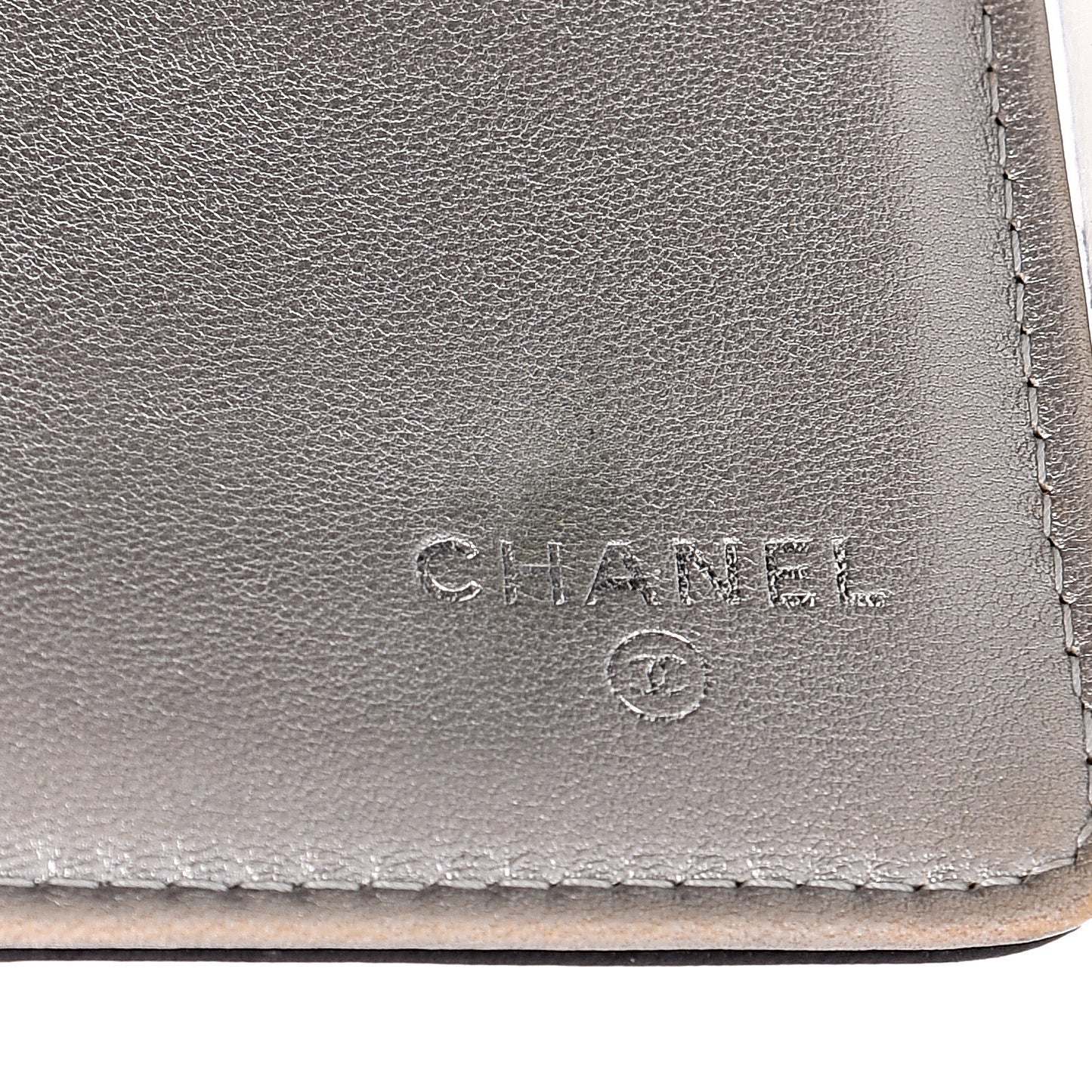 Lambskin Camellia Embossed Large Flap Wallet Black