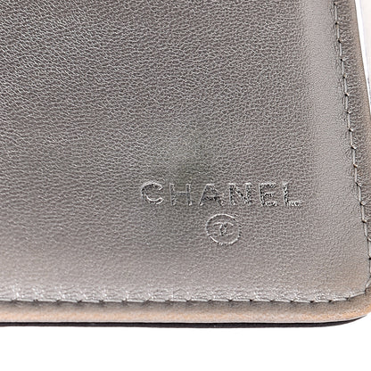 Chanel Lambskin Camellia Embossed Large Flap Wallet Black 6 of 17