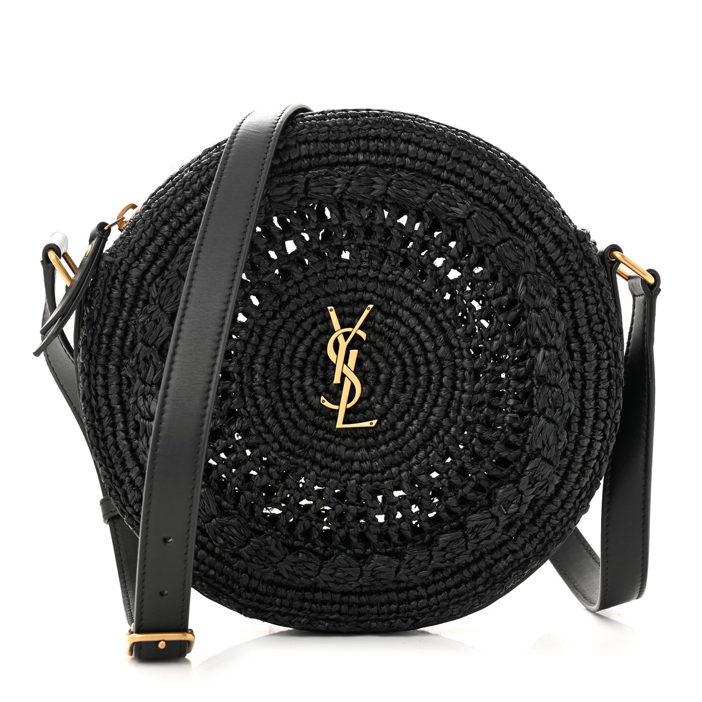 Raffia Sac Round Black
