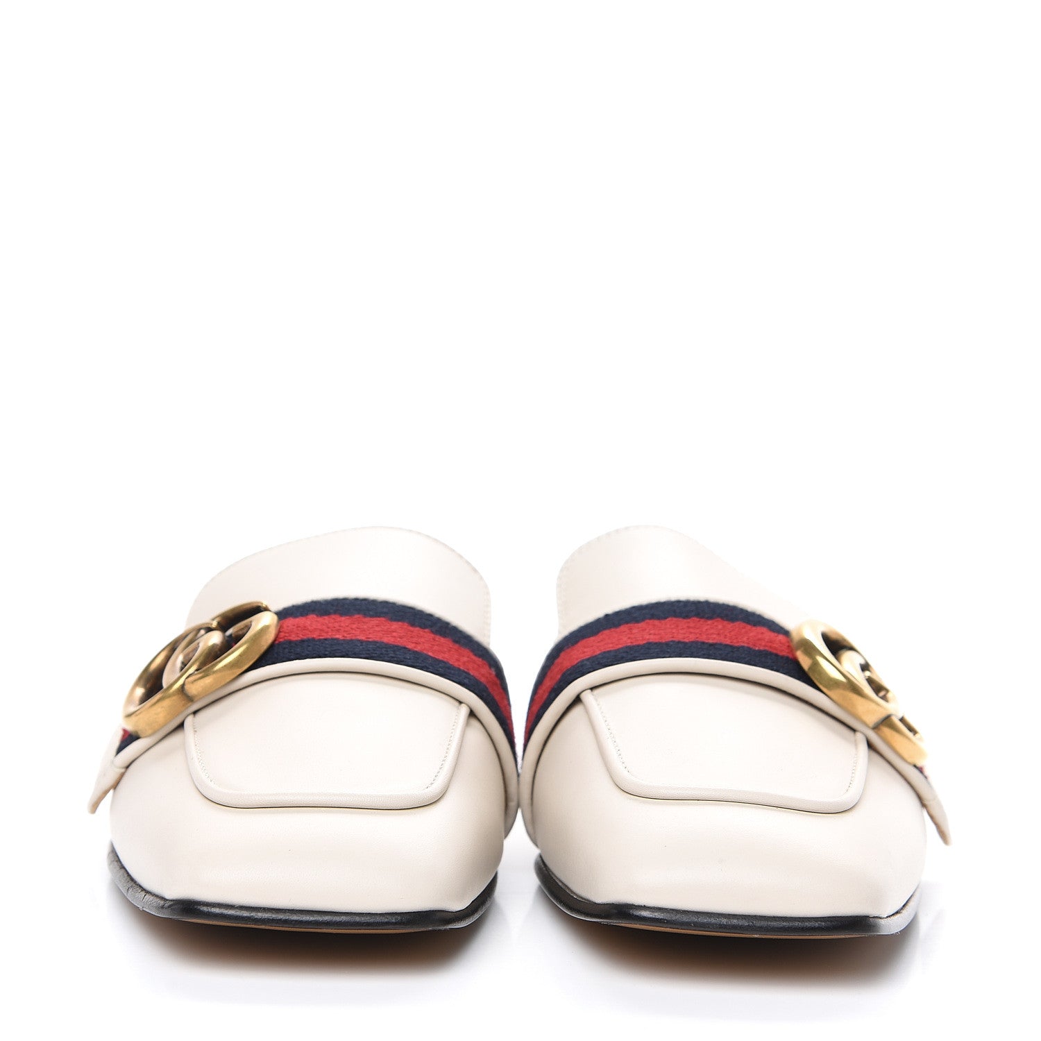 Gucci Calfskin Web Womens Peyton GG Slippers 35 Mystic White 2 of 9