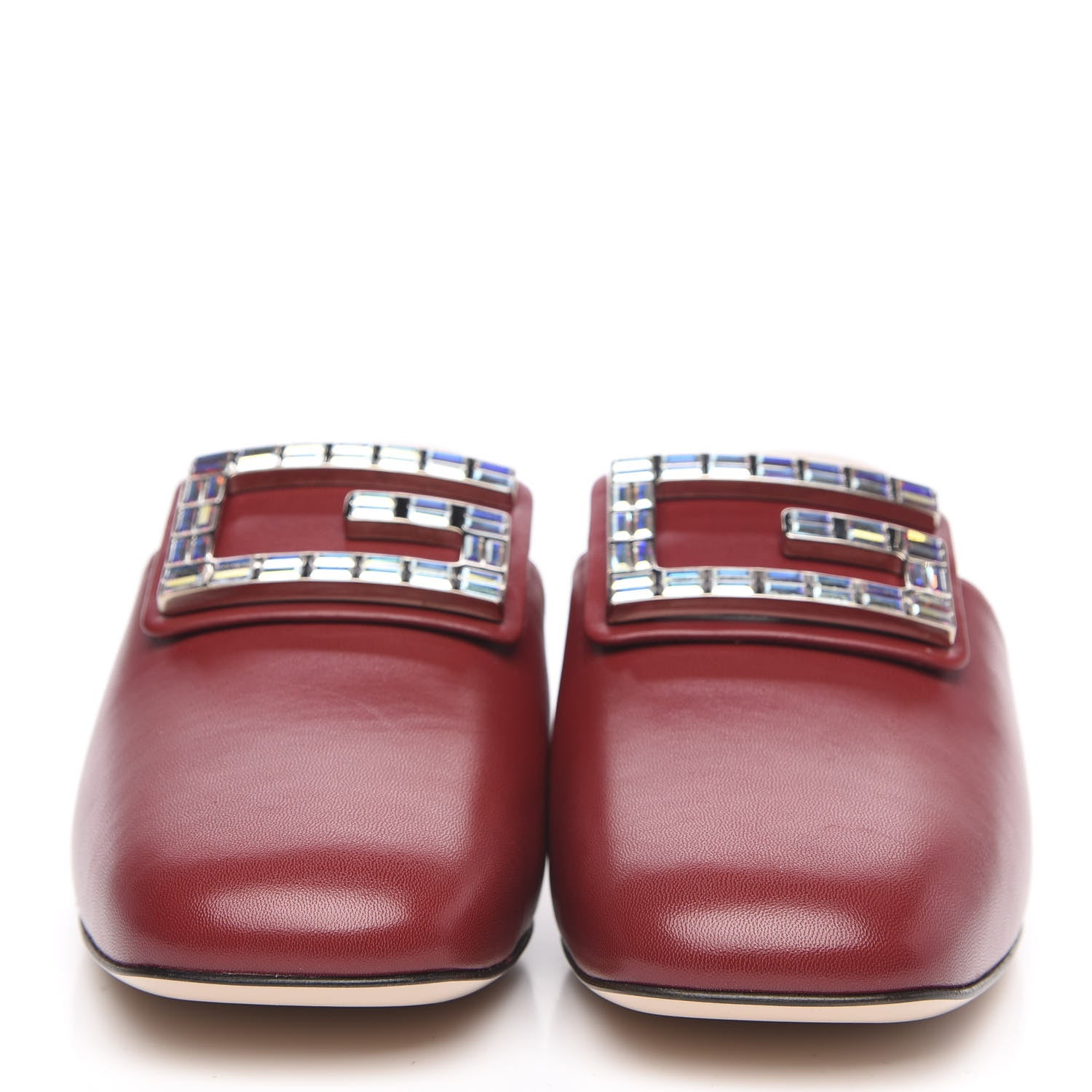 Gucci Malaga Kid Crystal Square G Madelyn Mules 39.5 Romantic Cerise 2 of 10