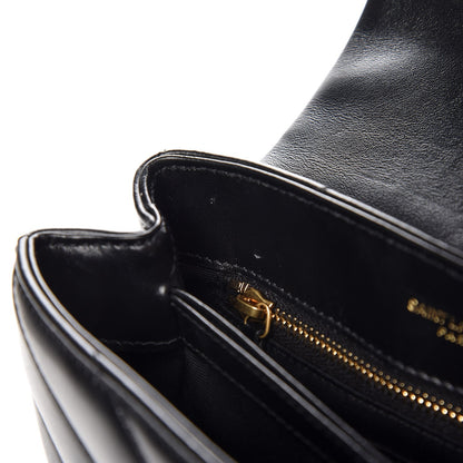 Saint Laurent Calfskin Y Quilted Monogram Toy Loulou Crossbody Bag Black 9 of 10
