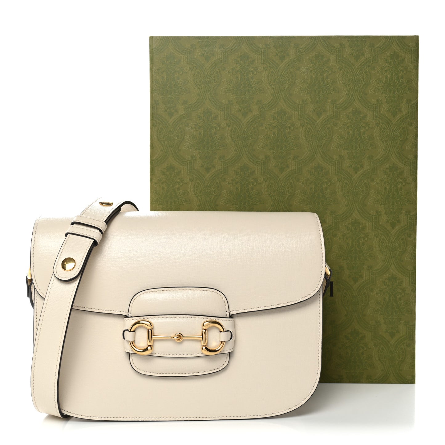 Azalea Calfskin Horsebit 1955 Shoulder Bag Mystic White