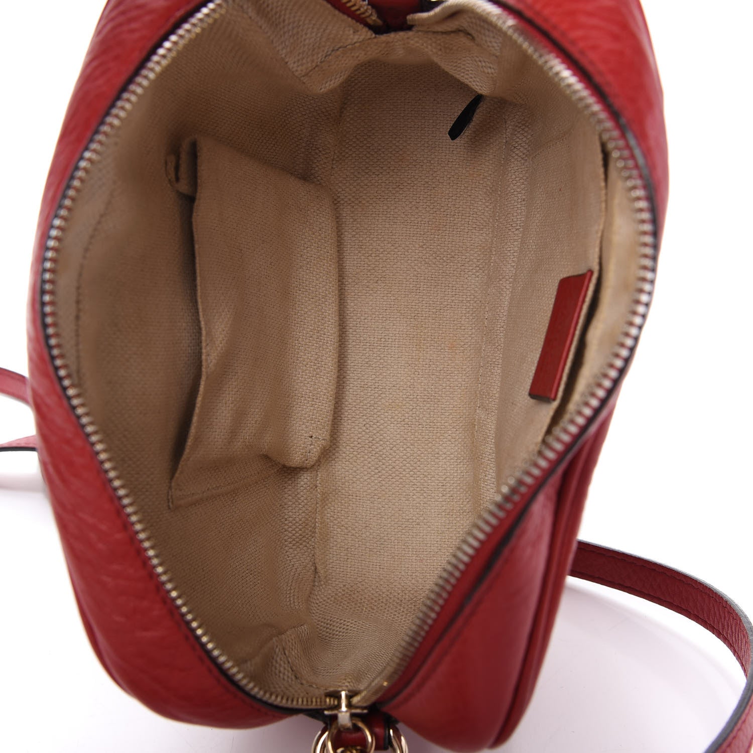 Gucci Pebbled Calfskin Small Soho Disco Bag Tabasco Red 5 of 10