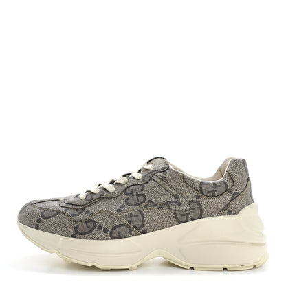 Gucci Maxi GG Supreme Monogram Gucci 100 Womens Rhyton Sneakers 40.5 Beige Ebony 1 of 15