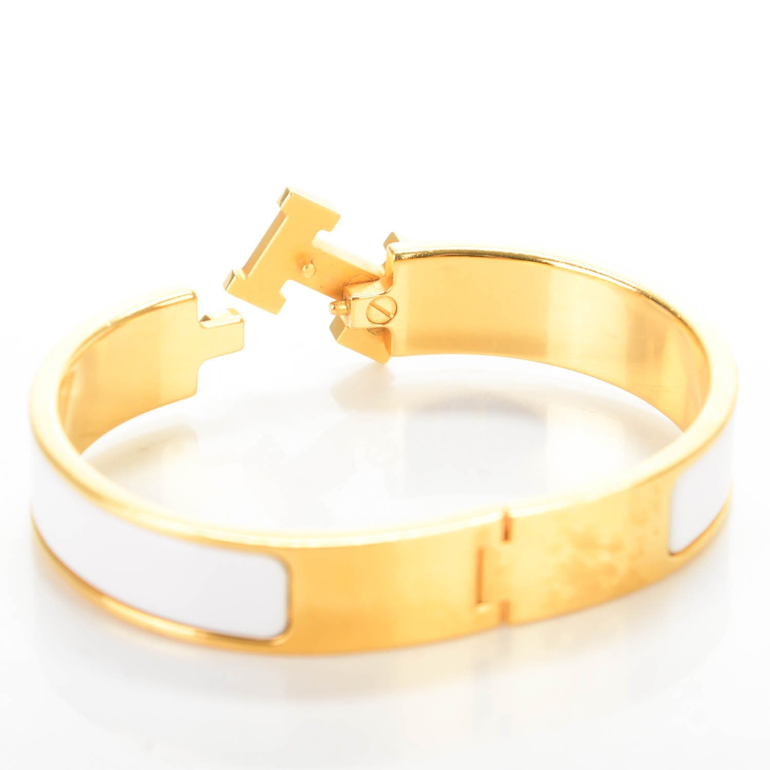 Hermes Enamel Narrow Clic Clac H Bracelet PM White 4 of 4