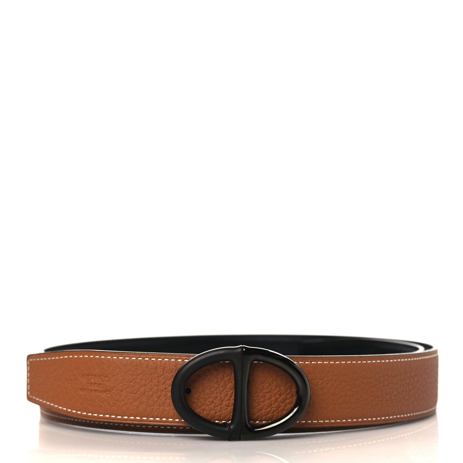 Hermes Togo Chaine D'Ancre 110 Belt Gold Black 1 of 6