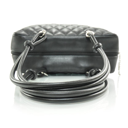 Chanel Calfskin Quilted Large Cambon Bowler White Black 6 of 10