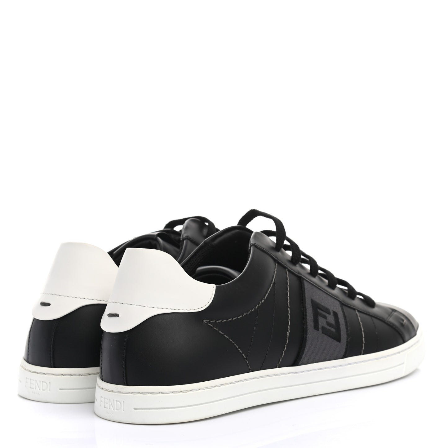 Calfskin FF Sneakers 9.5 Black Grey