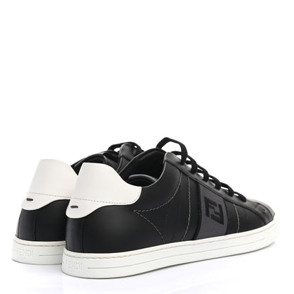 Fendi Calfskin FF Sneakers 9.5 Black Grey 4 of 8