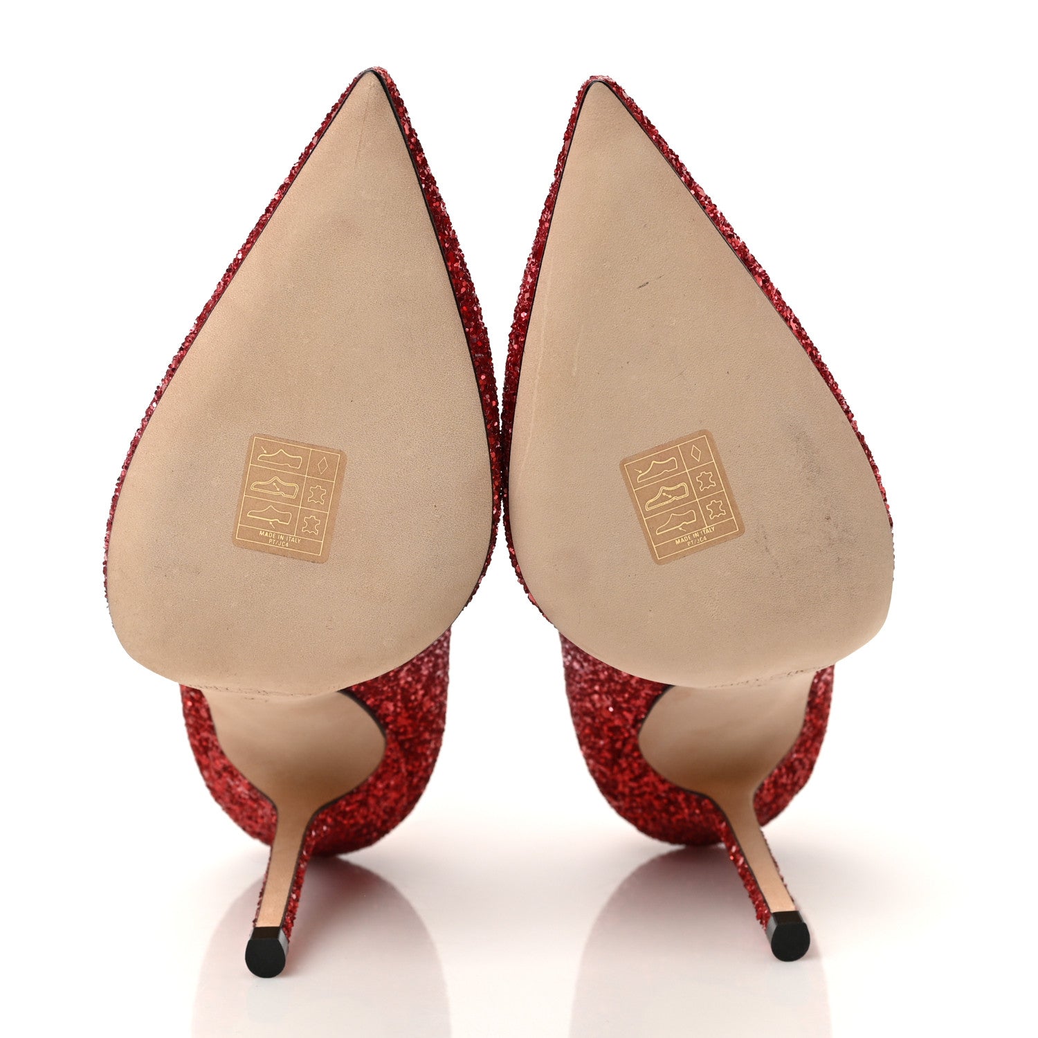 Jimmy Choo Dynamic Coarse Glitter Fabric Love 100 Pumps 36 Bubble Red 5 of 7