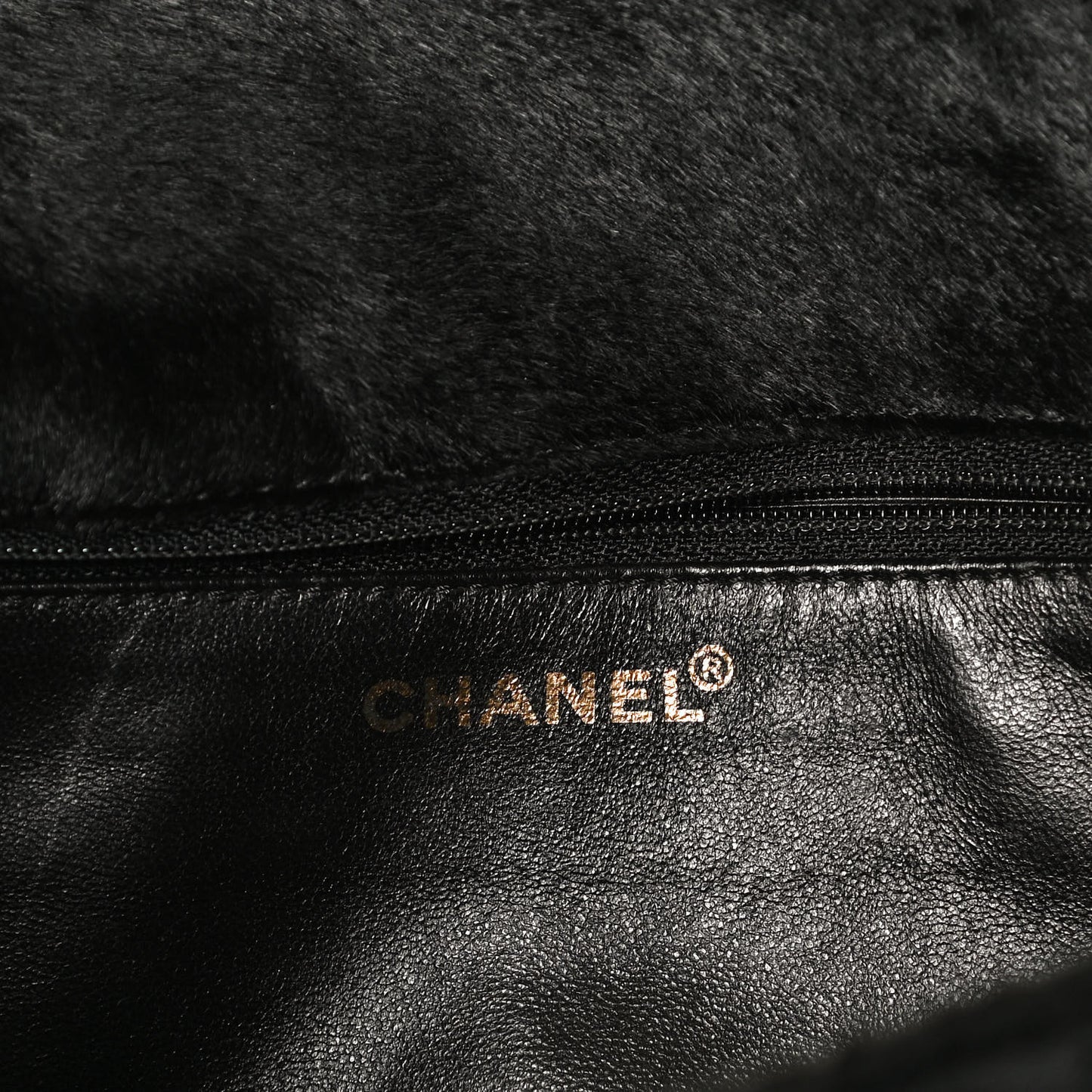 Pony Hair Velvet Chocolate Bar Flap Black
