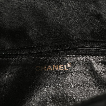 Chanel Pony Hair Velvet Chocolate Bar Flap Black 6 of 10