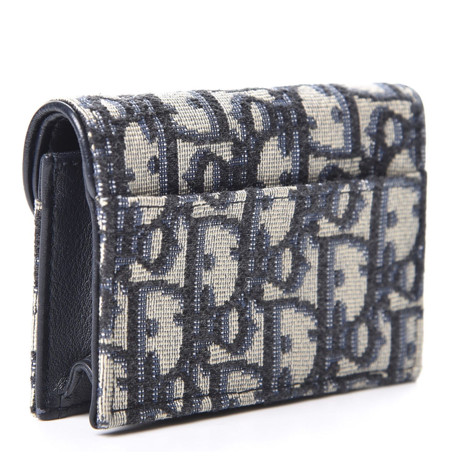 Oblique Saddle Card Holder Blue
