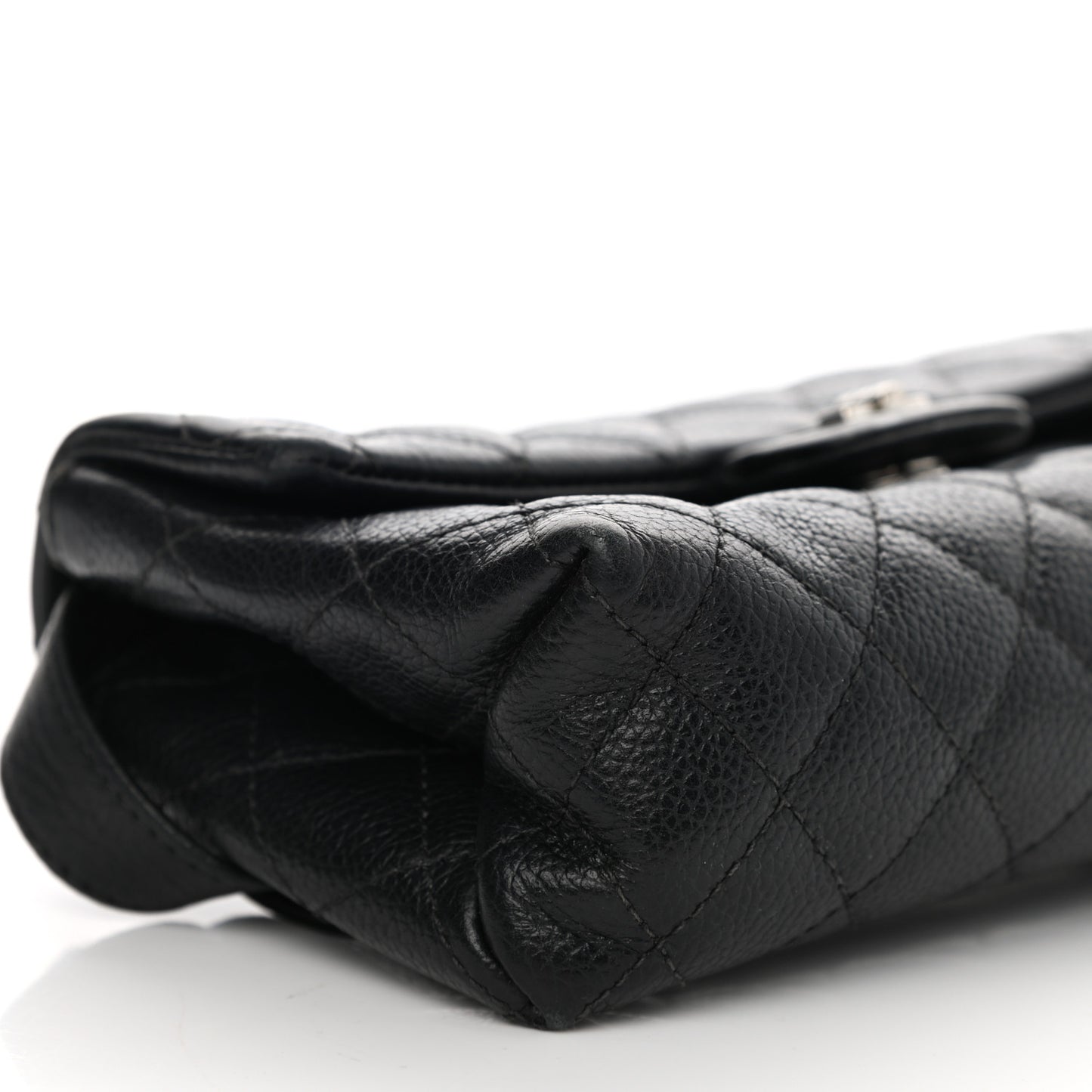 Grained Calfskin Quilted 2.55 Reissue Flap Belt Bag Clutch Black