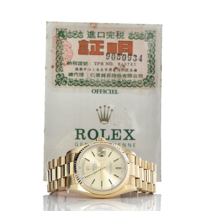 Rolex 18K Yellow Gold 36mm Oyster Perpetual Day-Date President Watch Champagne 18038 9 of 9