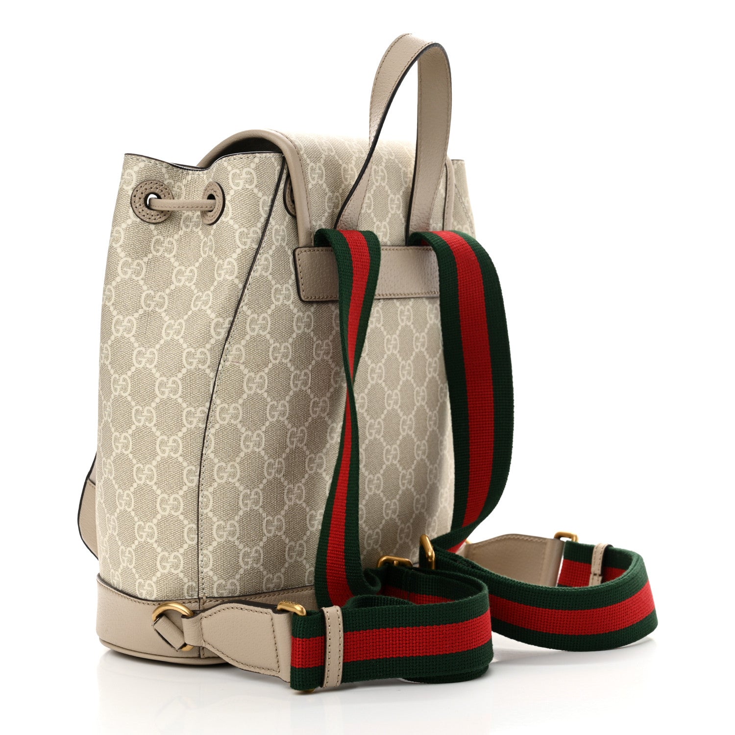Gucci GG Supreme Monogram Azalea Calfskin Retro Interlocking G Buckle Backpack Beige Mystic White 2 of 11