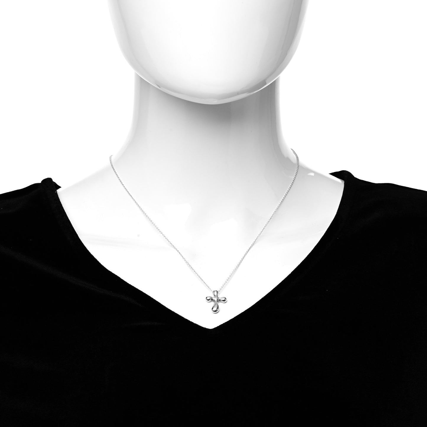 Sterling Silver 14mm Elsa Peretti Cross Pendant Necklace