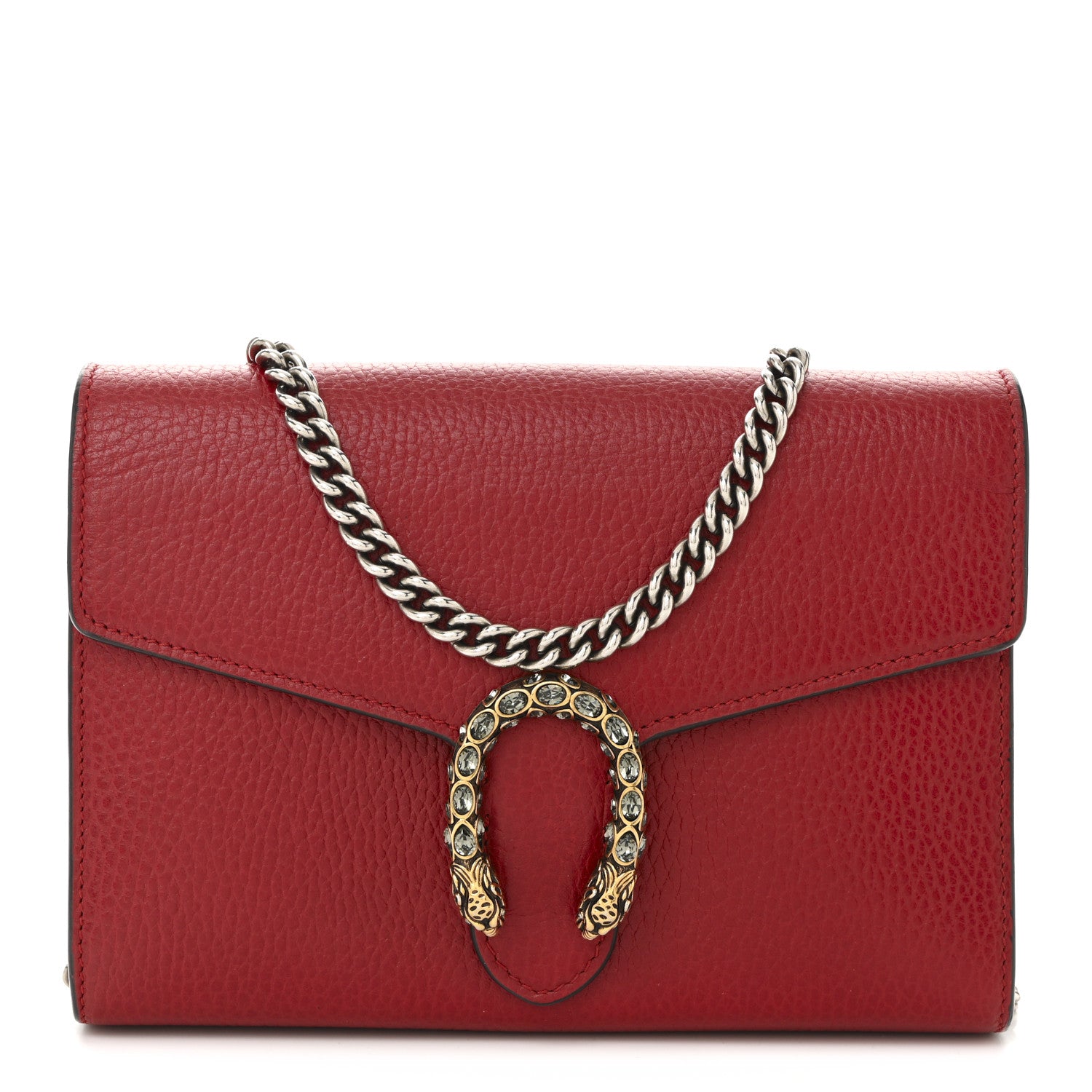 Gucci Calfskin Mini Dionysus Chain Wallet Hibiscus Red 1 of 10