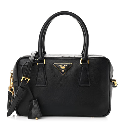 Prada Saffiano Lux Petite Bowler Black 1 of 8