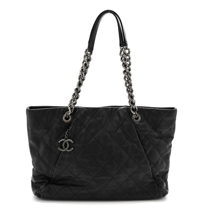 Chanel Calfskin Quilted Large Coco Pleats Tote Black 1 of 13