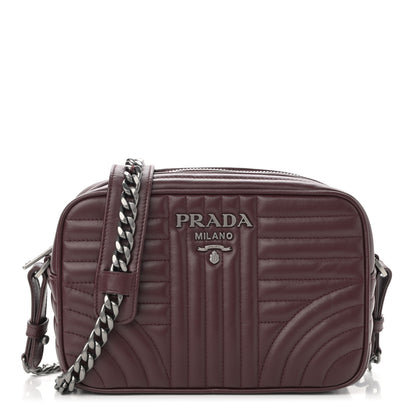 Prada Soft Calfskin Impunture Diagramme Camera Bag Granato 1 of 13