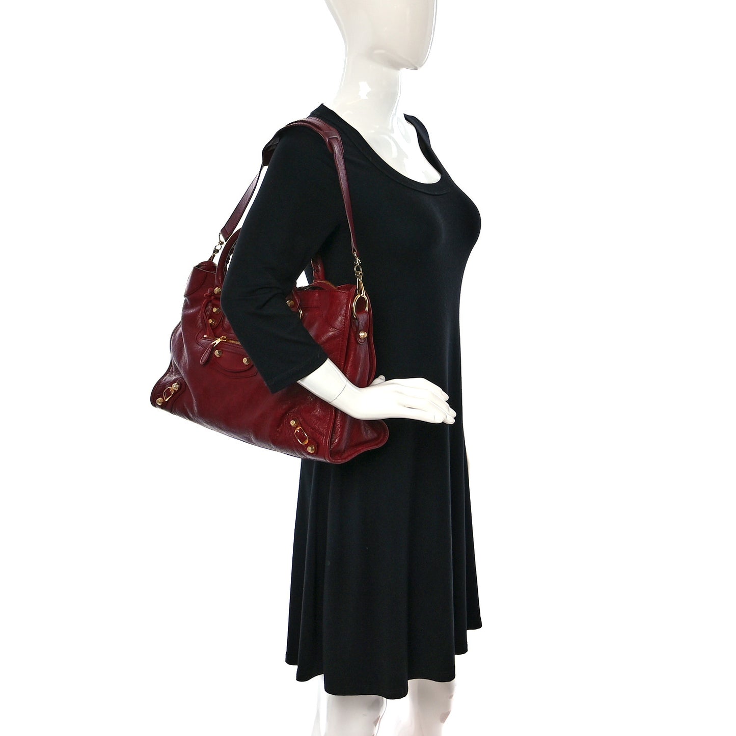 Agneau Giant 12 Gold Hardware City Rouge Cerise