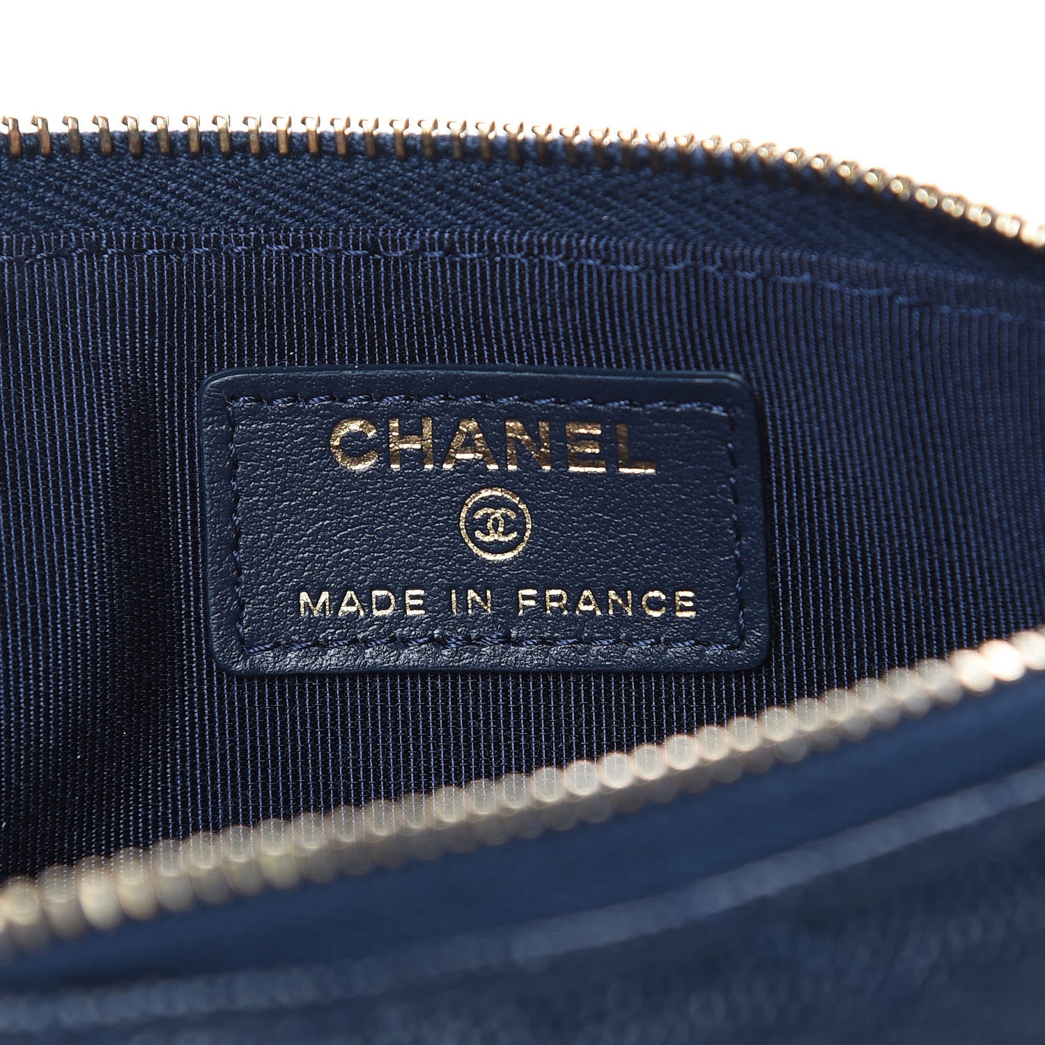 Chanel Caviar Quilted Classic Flat Wallet Pouch Navy 7 of 8