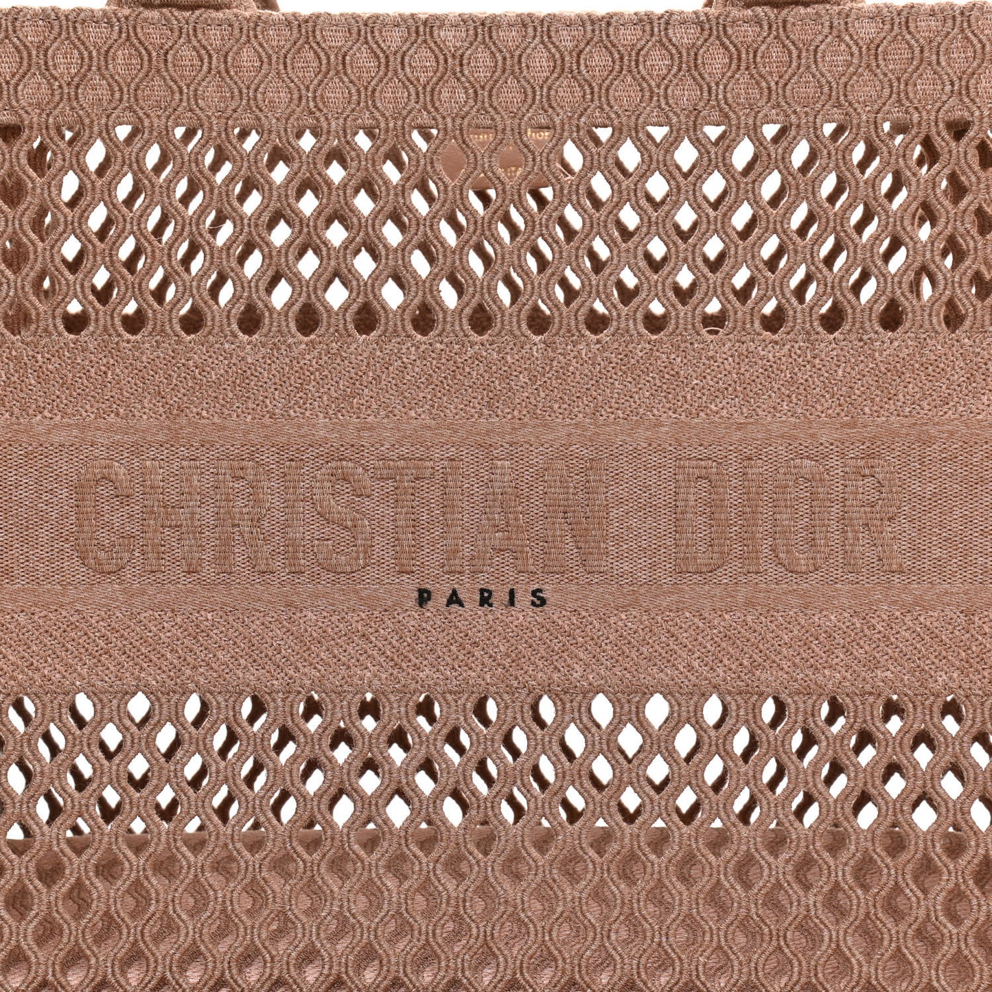 Mesh Embroidered Medium Book Tote Clay