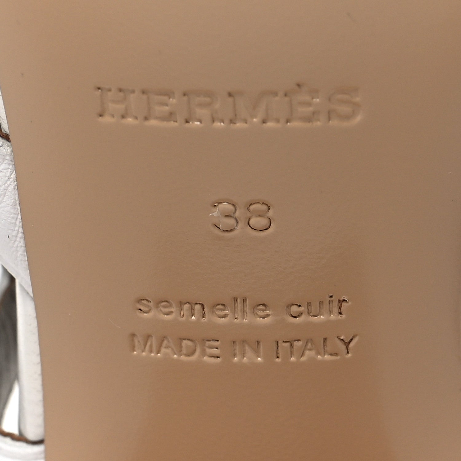 Hermes Nappa Bikini Sandals 38 White 8 of 8