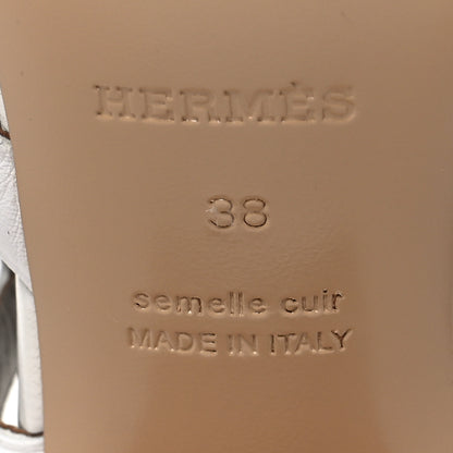 Hermes Nappa Bikini Sandals 38 White 8 of 8