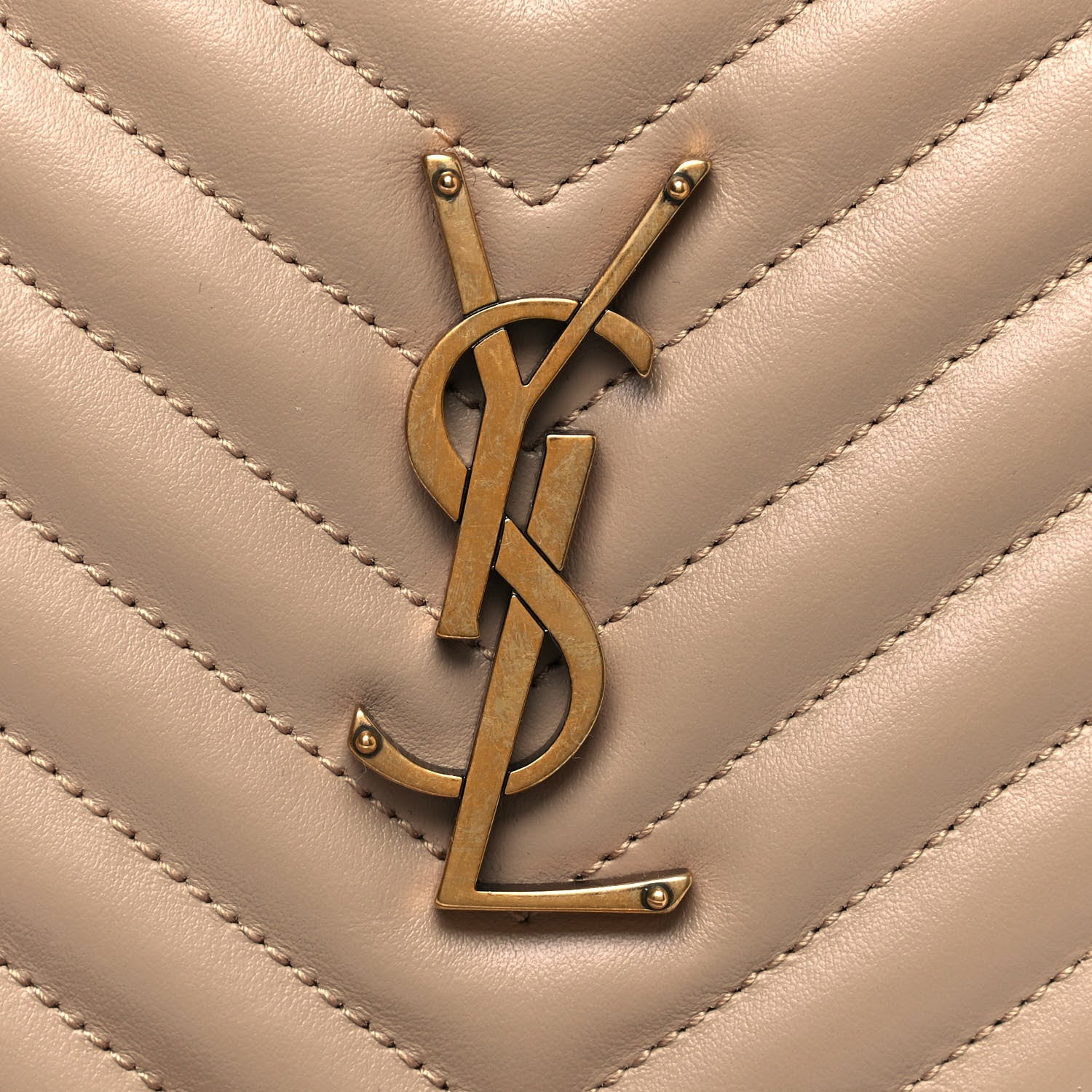 Saint Laurent Calfskin Matelasse Monogram Lou Camera Bag Dark Beige 11 of 11
