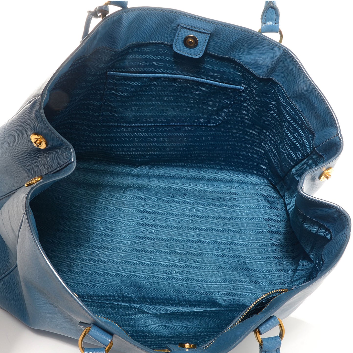 Saffiano Cuir Medium Double Bag Bluette