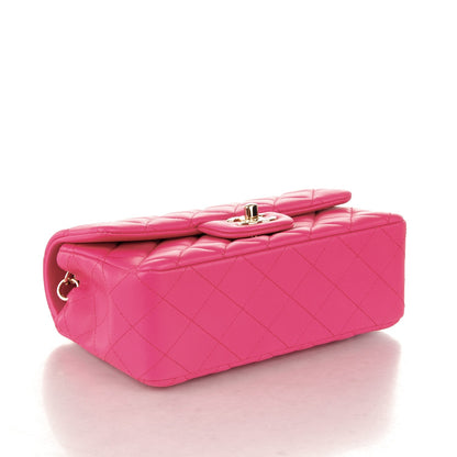 Chanel Lambskin Quilted Mini Rectangular Flap Fuchsia 4 of 7
