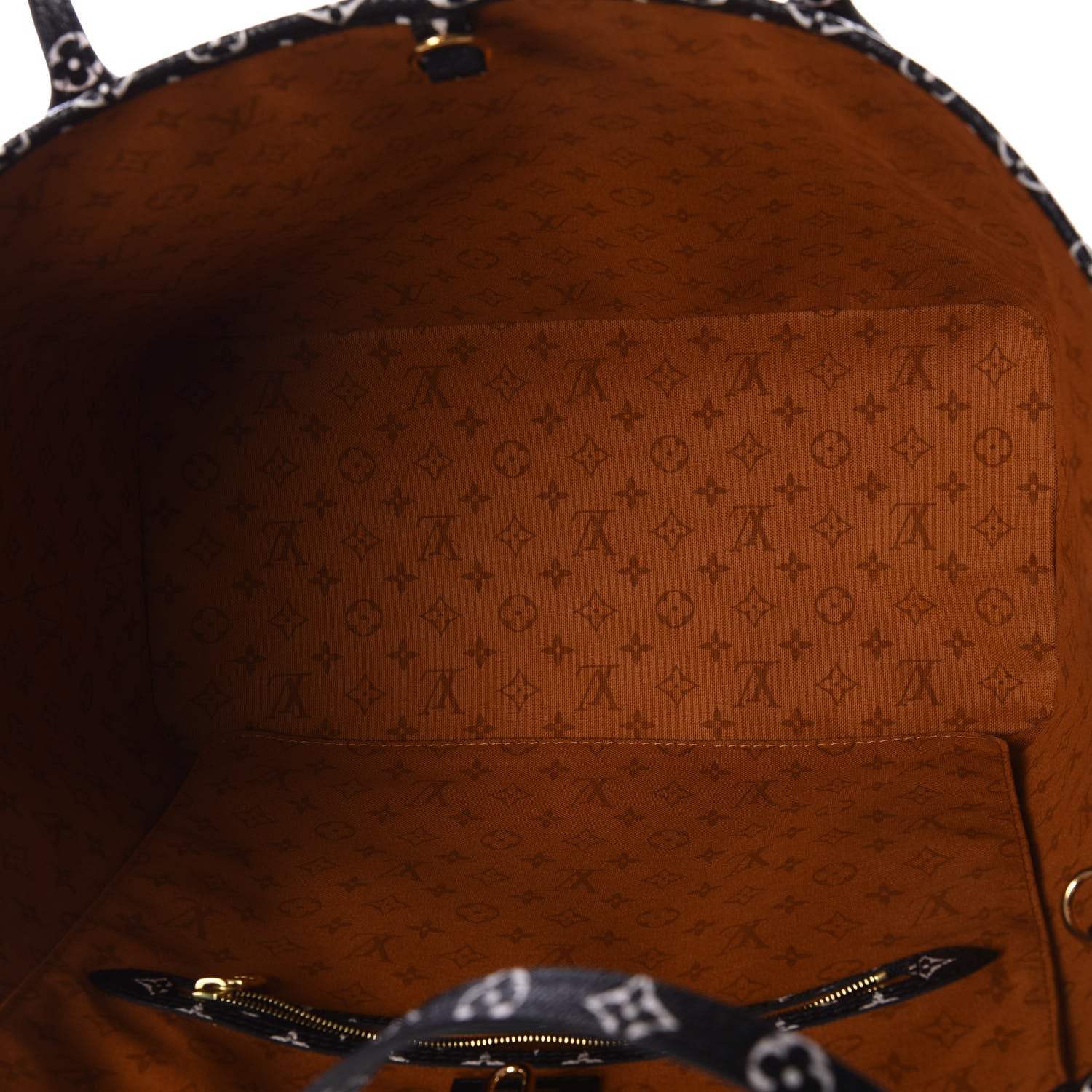 Louis Vuitton Monogram Giant Crafty Neverfull MM Creme Caramel 4 of 10