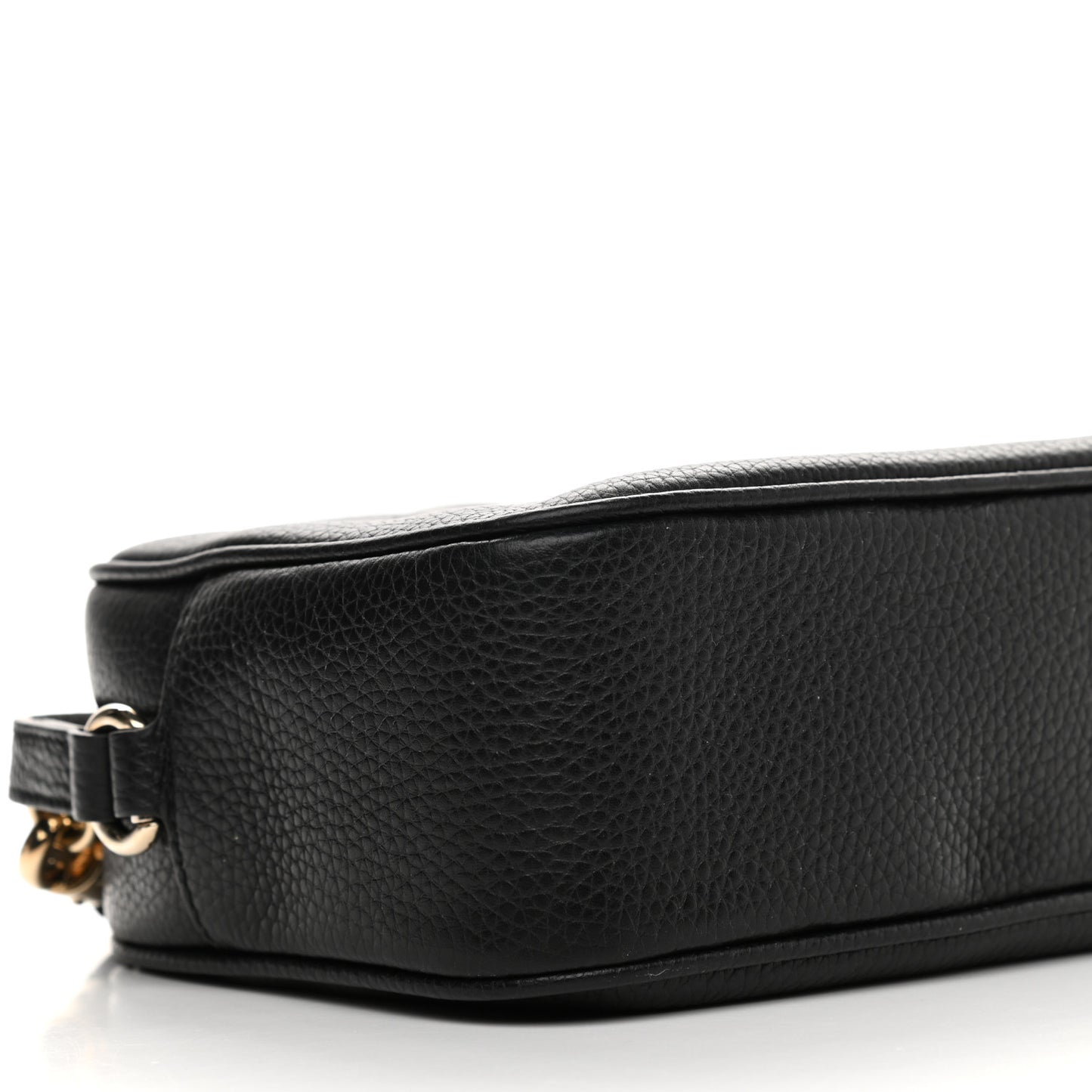 Pebbled Calfskin Small Soho Disco Bag Black