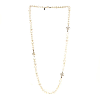 Chanel Graduated Pearl CC Long Necklace Gold 3 of 5