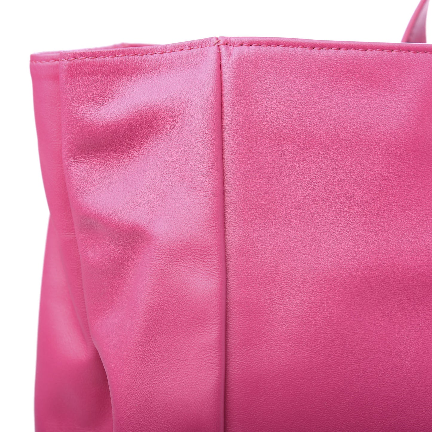 Calfskin Suede Reversible East West Shopper Tote Fuchsia